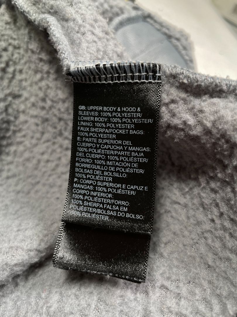 4/4T, The North Face, Grey, Two-tone hooded zip-up jacket, sherpa lined