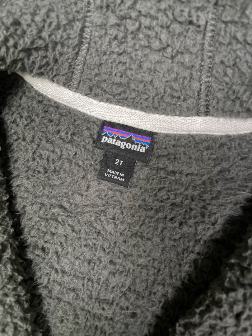 2/2T, Patagonia, Grey, Two-tone fuzzy jacket, hood with ears