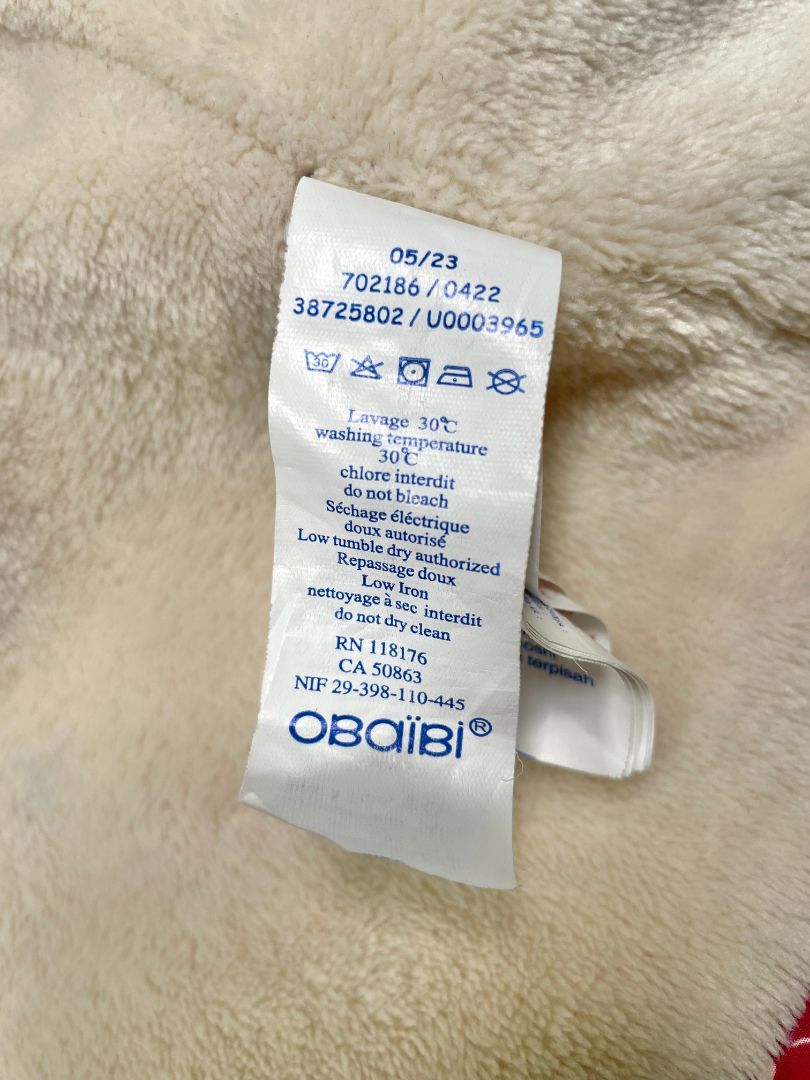 12 mo, Obaïbi, Red, Floral cozy-lined hooded puffer jacket