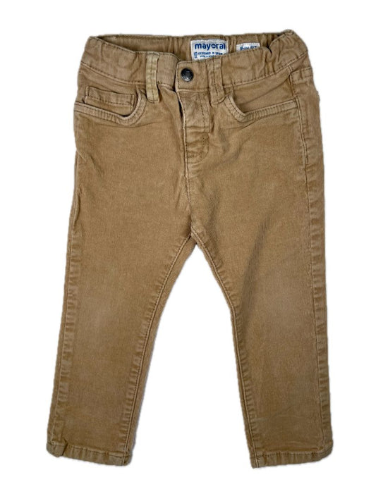 18 mo, Mayoral, Brown, Slim fit corduroy pants, adjustable