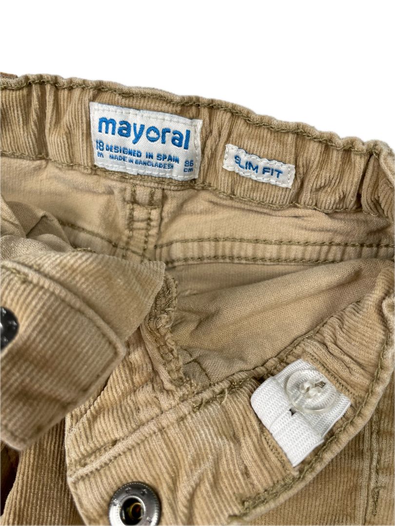18 mo, Mayoral, Brown, Slim fit corduroy pants, adjustable