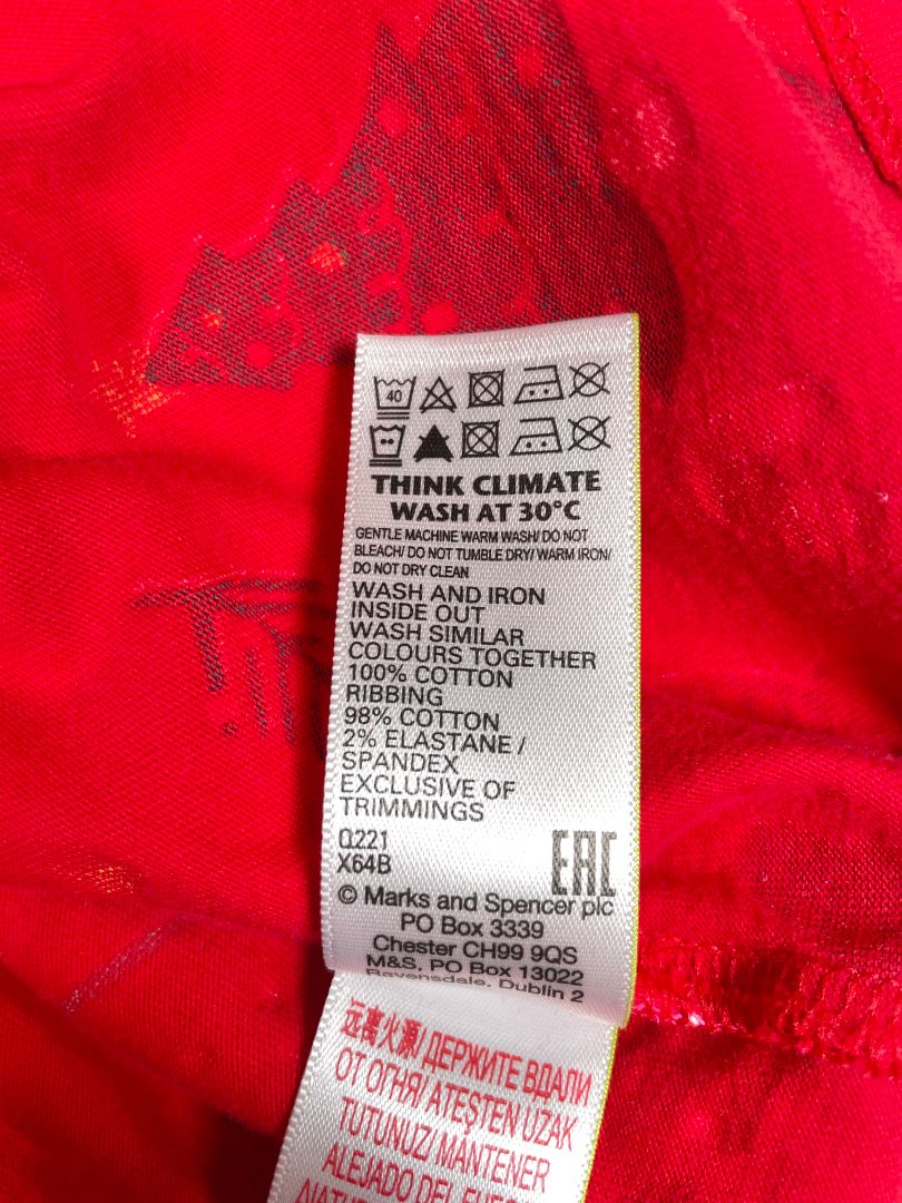 2-3, M&S, Red, Long-sleeve Christmas print dress, ballerinas, ice skates