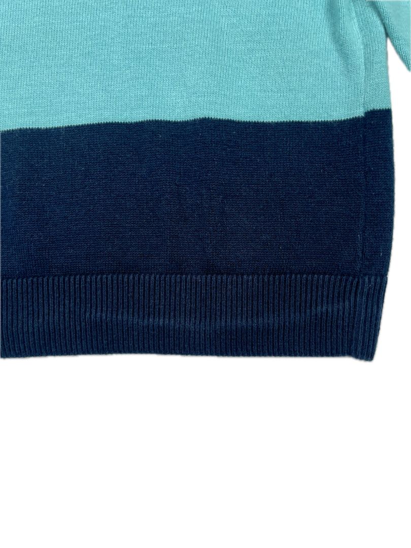 2/2T, H&M, Blue, Color blocked striped boys sweater