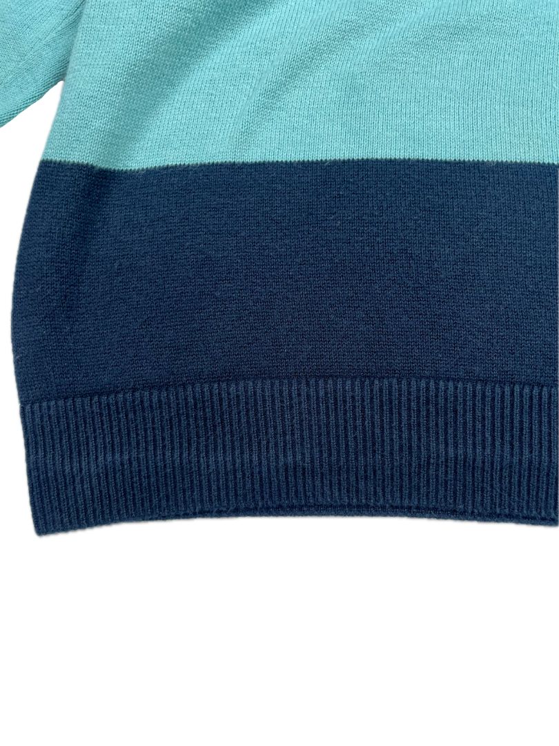 2/2T, H&M, Blue, Color blocked striped boys sweater