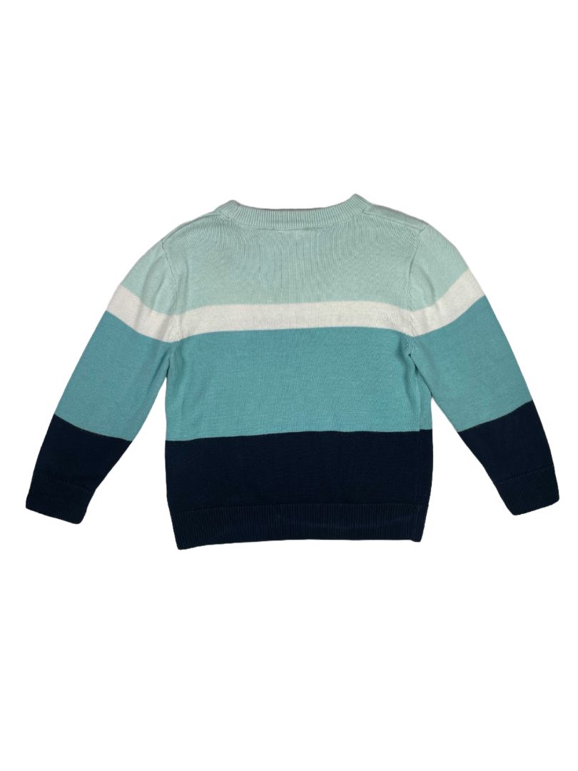 2/2T, H&M, Blue, Color blocked striped boys sweater