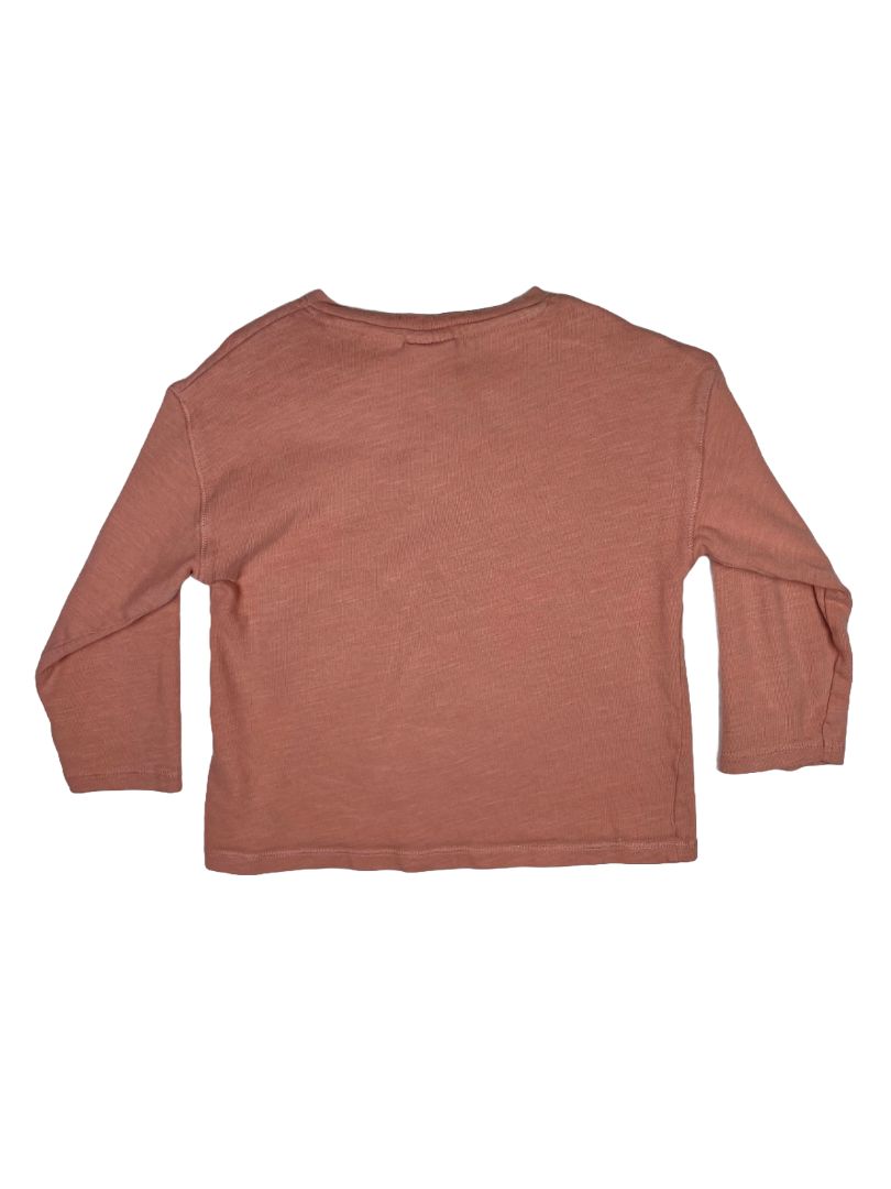 2-3, Zara, Pink, Long-sleeve henley shirt w/ pocket