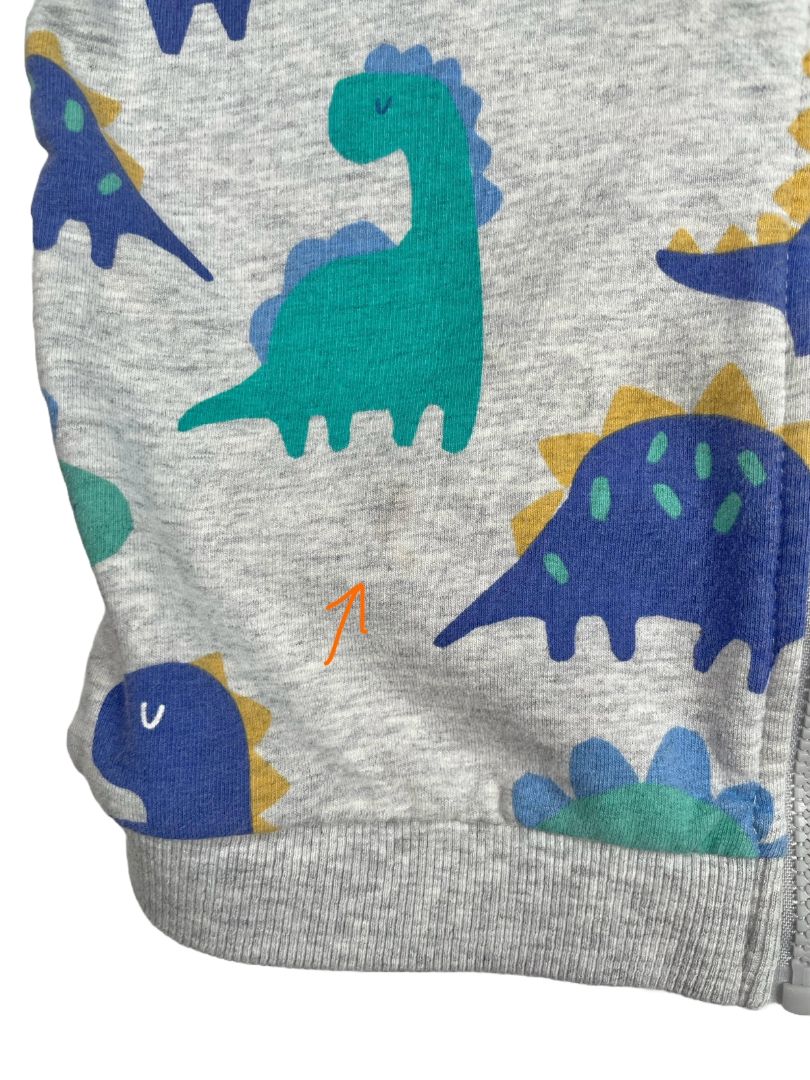 18-24 mo, M&S, Grey, Blue/green dinosaur zip-up hoodie + drawstring sweatpants SET