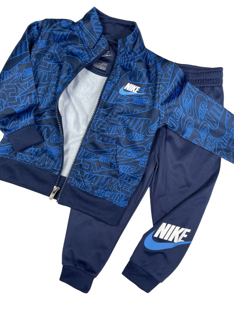 18 mo, Nike, Blue, Logo zip-up activewear jacket + pants SET