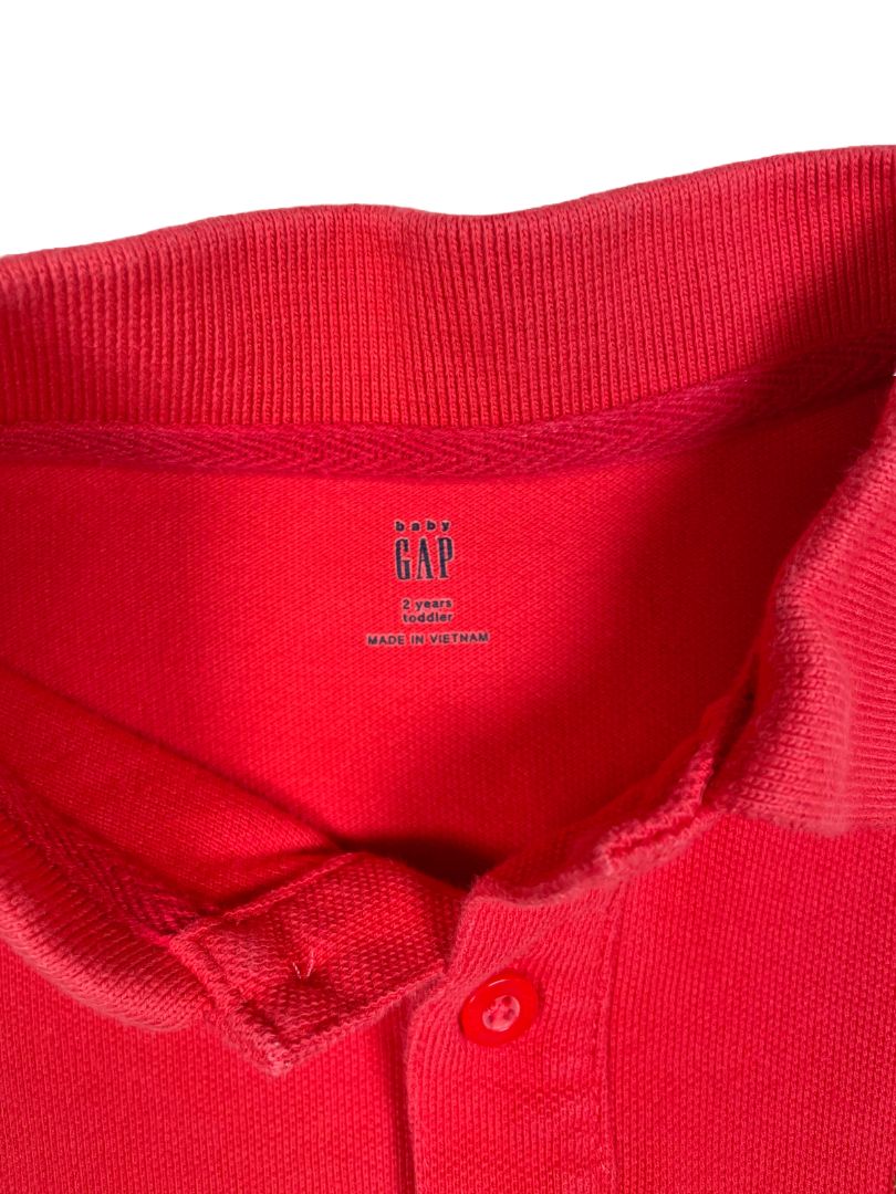 2/2T, babyGap, Red, Pique polo shirt, brown bear emblem