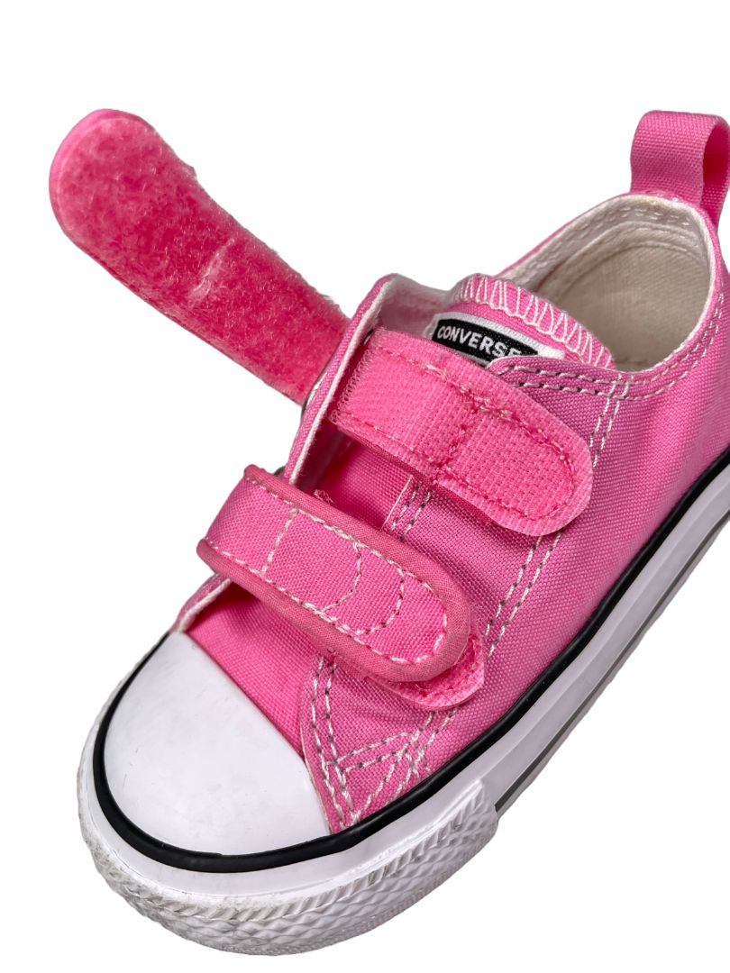 Size 6, Converse, Pink, Chuck Taylor All Star Easy-On velcro strap shoes