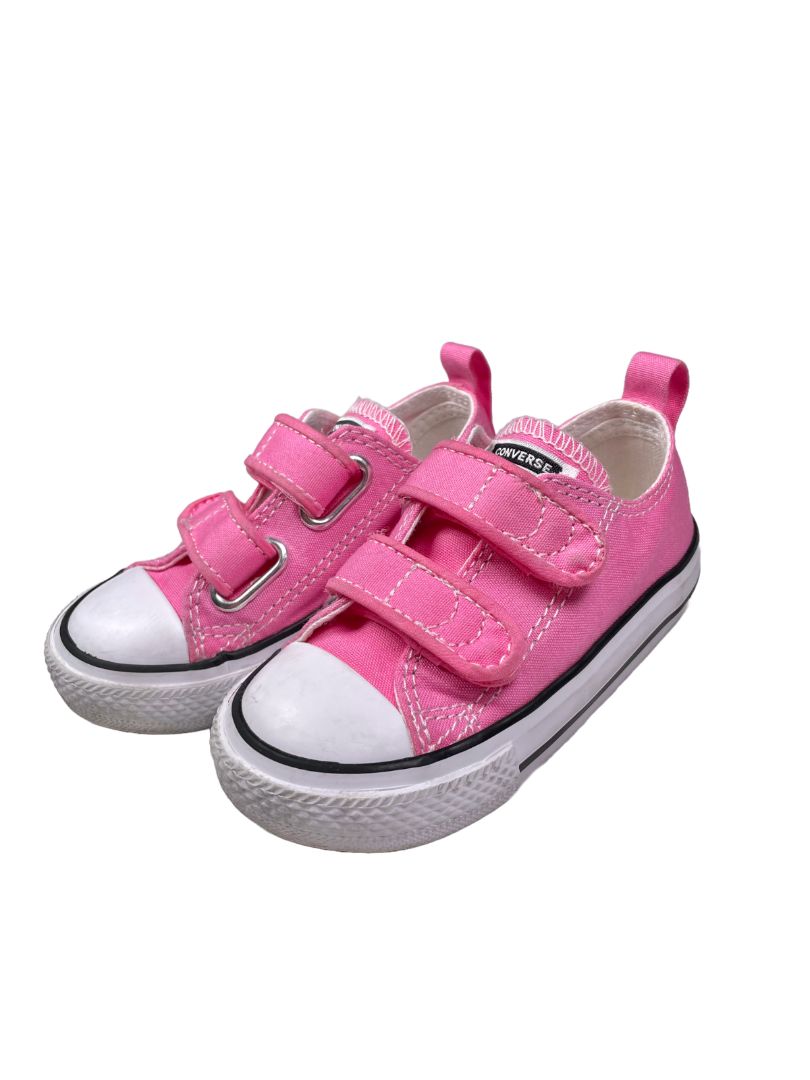 Size 6, Converse, Pink, Chuck Taylor All Star Easy-On velcro strap shoes