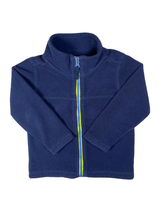 2/2T, Carter's, Blue, Fleece zip-up jacket, blue/green zipper