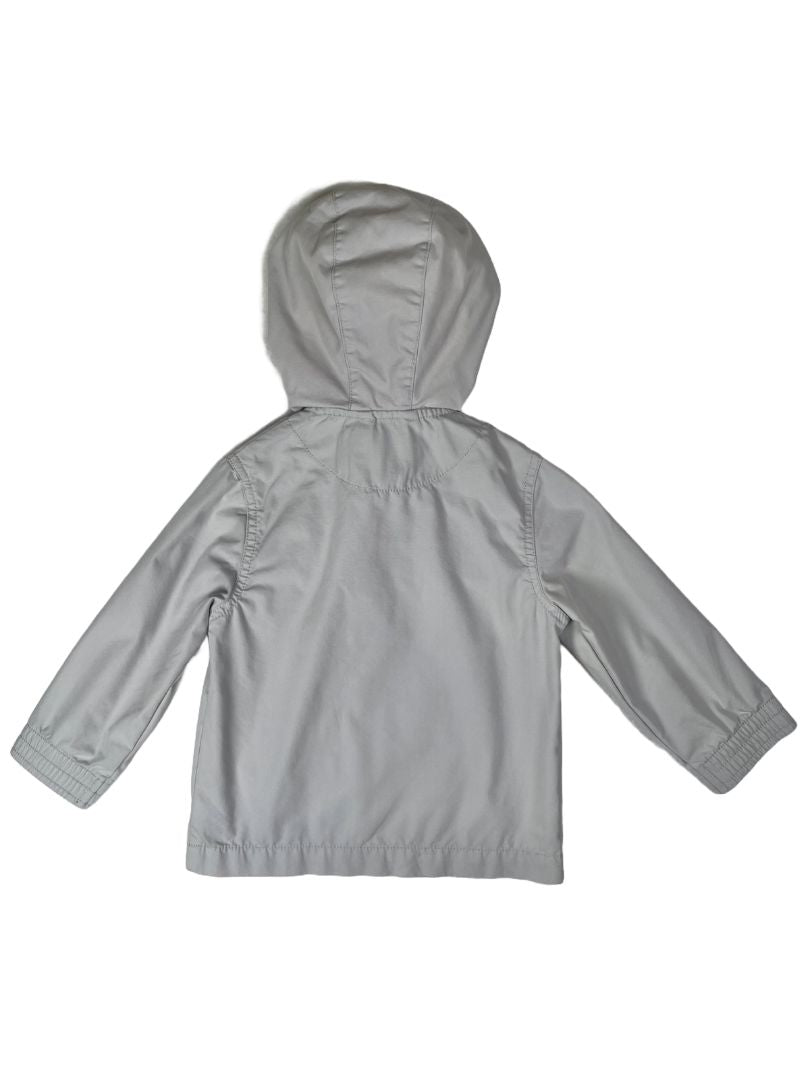 2/2T, OshKosh B'Gosh, Grey, Colorblock pullover light cotton hooded jacket, green/orange/yellow