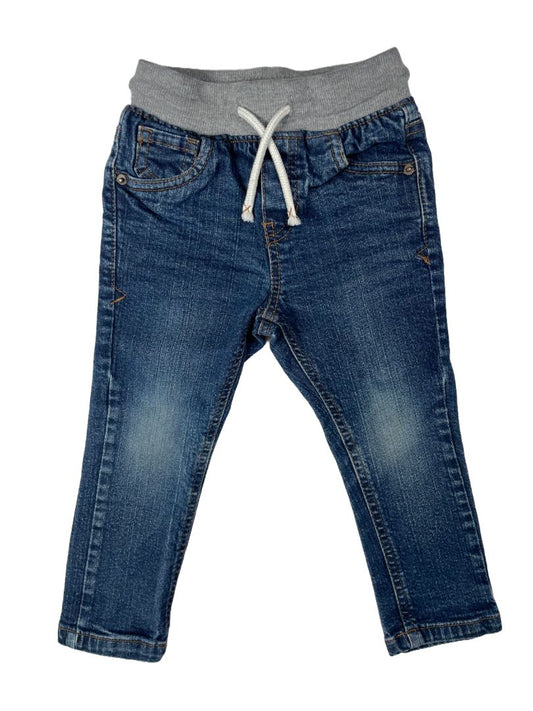 2/2T, Cat & Jack, Blue, Pull-on drawstring skinny jeans, grey waistband
