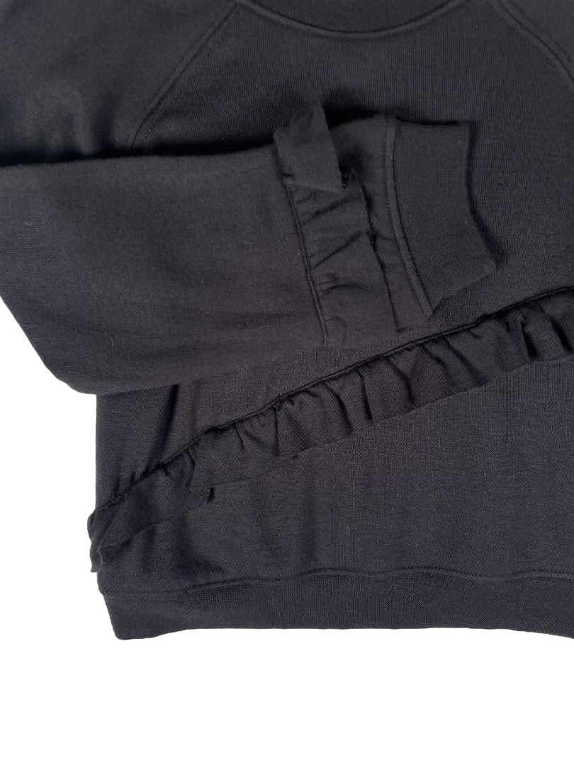 18-24 mo, Splendid, Black, NEW w/ tags - Super soft long-sleeve shirt with diagonal ruffle