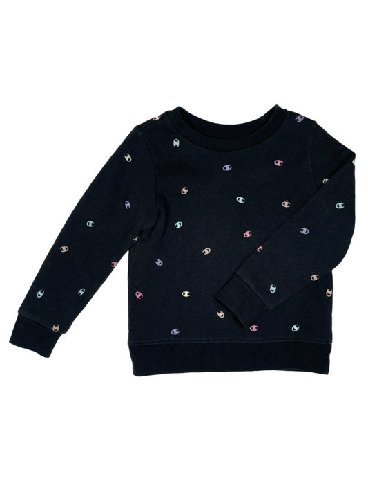 5/5T, Champion, Black, Pastel logo pullover sweatshirt