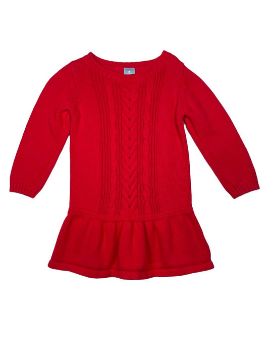 3/3T, babyGap, Red, Cable knit long-sleeve sweater dress