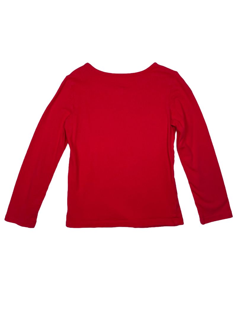 5/5T, OshKosh B'Gosh, Red, Long-sleeve shirt w/ embroidered snowflake, red sequins