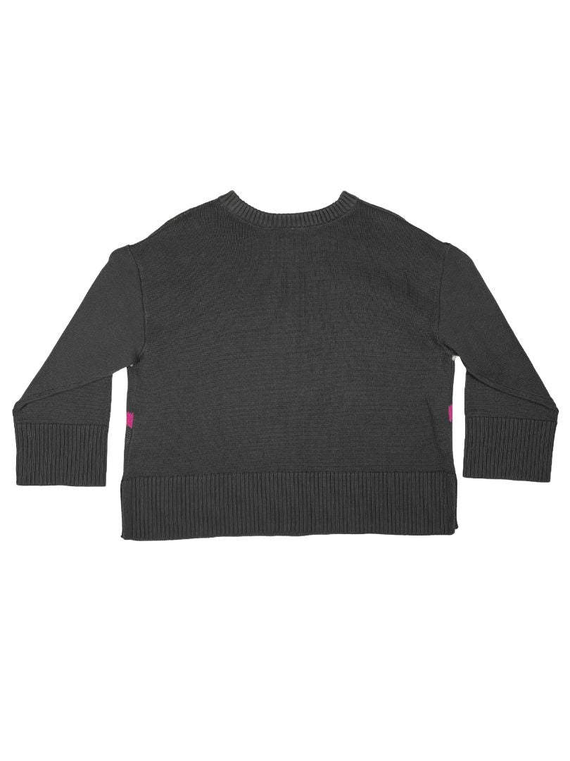 5/5T, babyGap, Grey, NEW w/ tags - Boxy knit heart sweater, pink/light pink/white