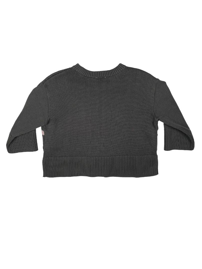 18-24 mo, babyGap, Grey, NEW w/ tags - Boxy knit heart sweater, pink/light pink/white
