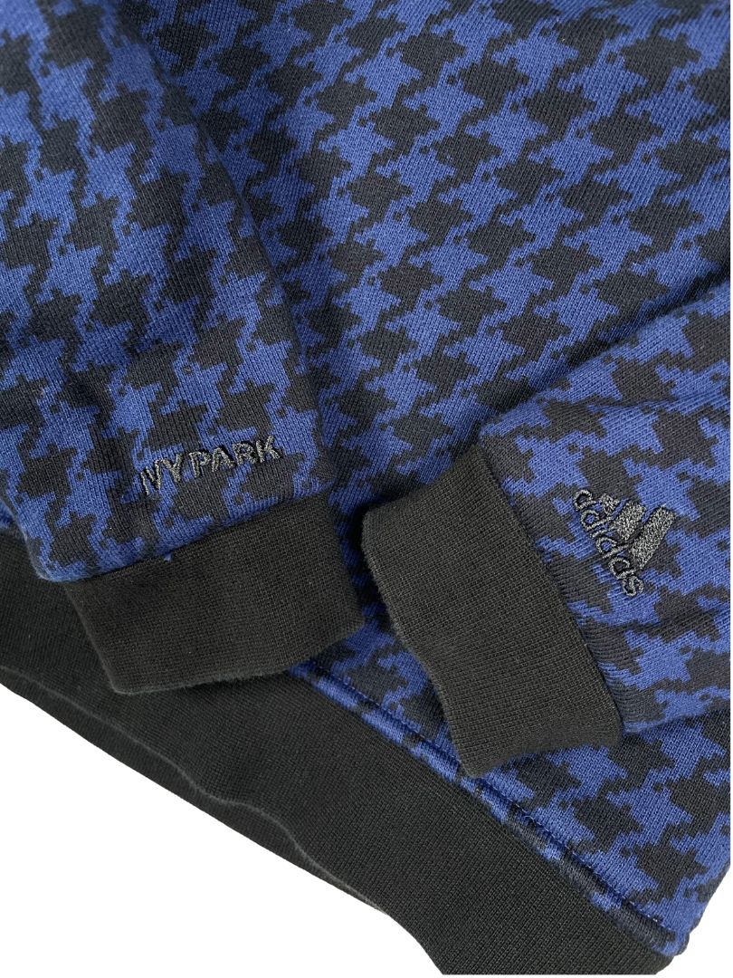 2/2T, Adidas x Ivy Park [Beyoncé], Black, Blue houndstooth pullover sweatshirt