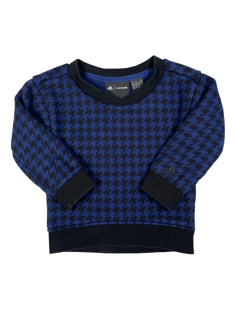 2/2T, Adidas x Ivy Park [Beyoncé], Black, Blue houndstooth pullover sweatshirt