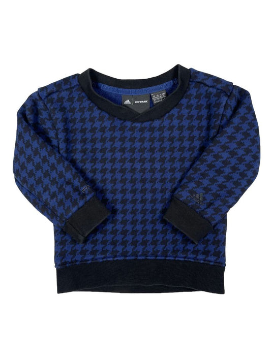 2/2T, Adidas x Ivy Park [Beyoncé], Black, Blue houndstooth pullover sweatshirt