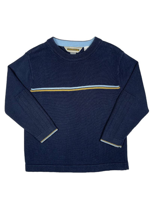 4/4T, Quicksilver, Blue, Pullover sweater, light blue/tan stripes and hems