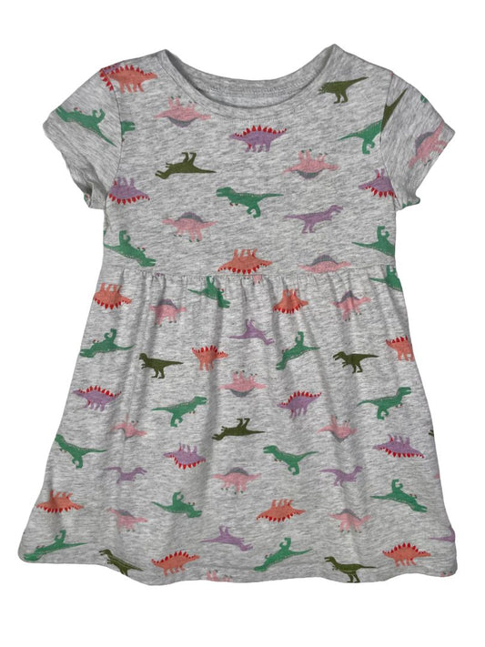 3/3T, Old Navy, Grey, Short-sleeve dinosaur dress