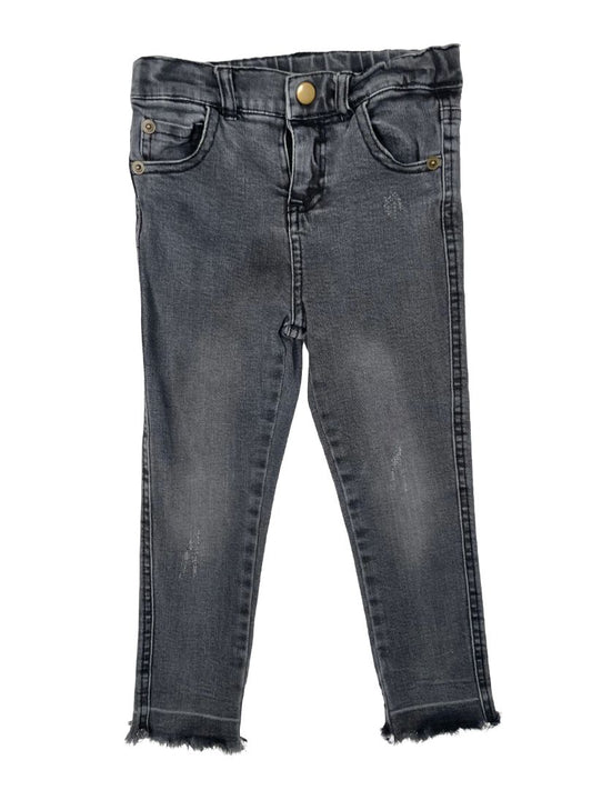 3/3T, Afton Street, Grey, Distressed skinny jeans with stretch, adjustable