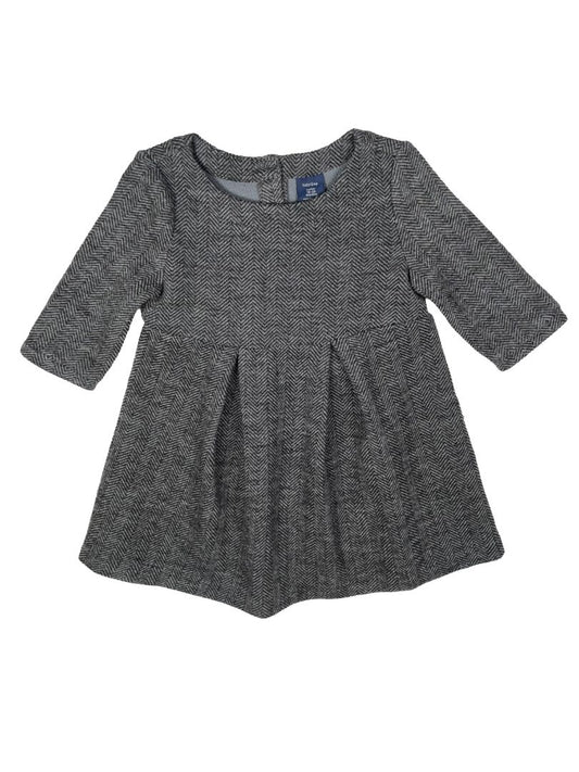 18-24 mo, babyGap, Grey, Chevron long-sleeve dress
