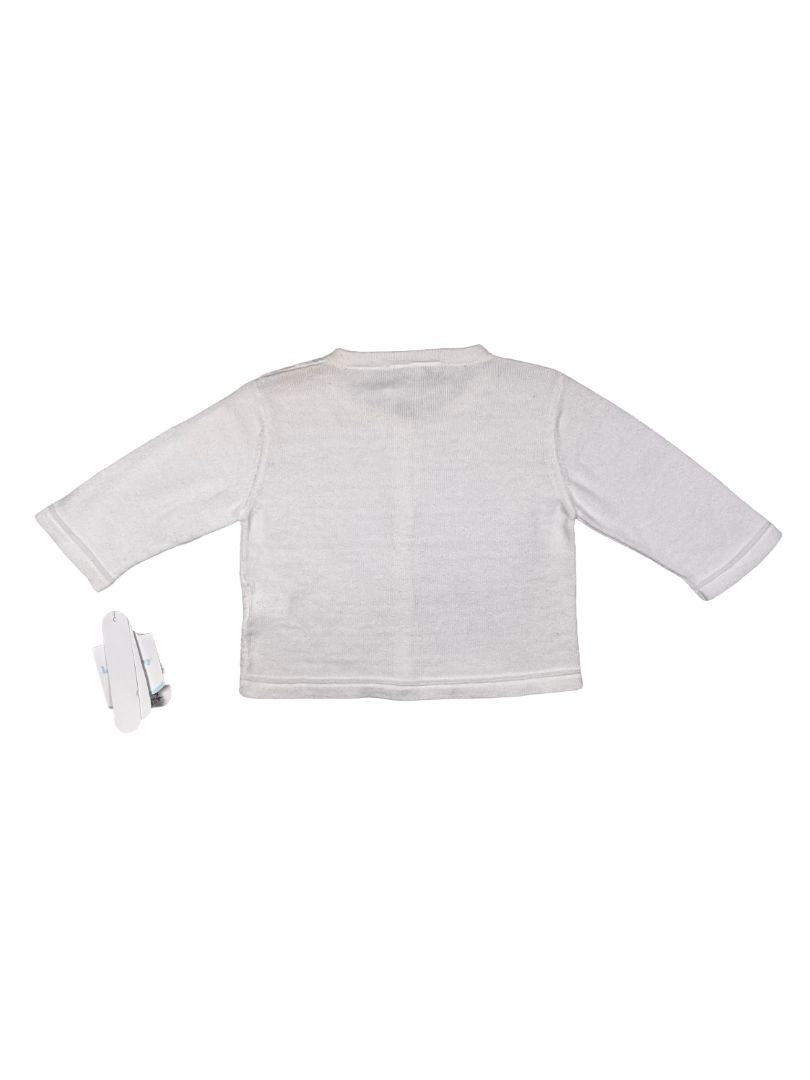 0-3 mo, Kissy Kissy, White, NEW w/ tags - Knit button-up heritage cardigan