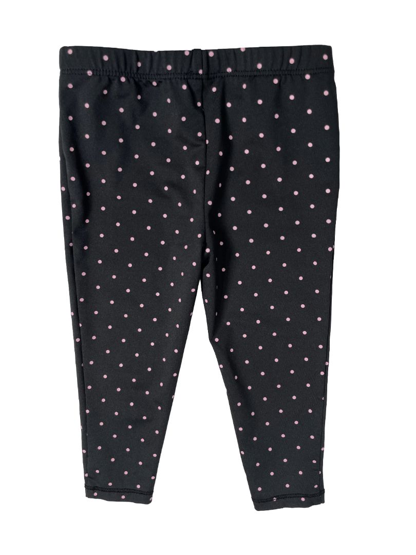 12 mo, Adidas, Black, Pink polka dot leggings