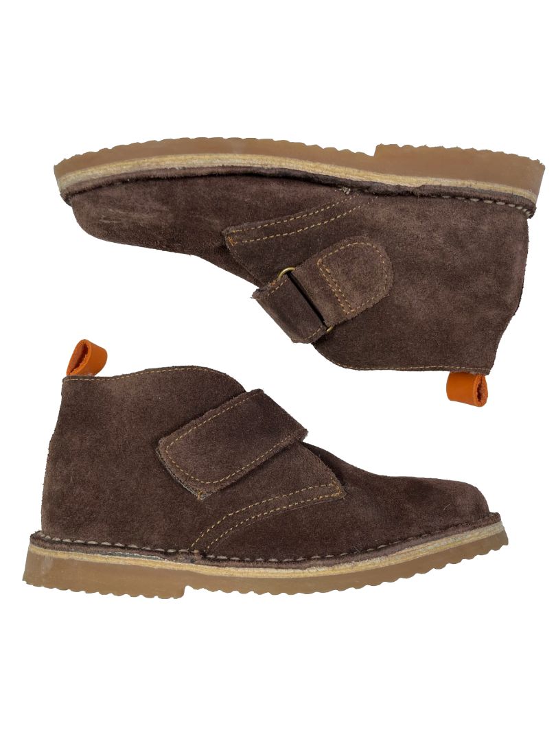 Size 13, Boden, Brown, Suede desert boots, cozy lined, velcro strap