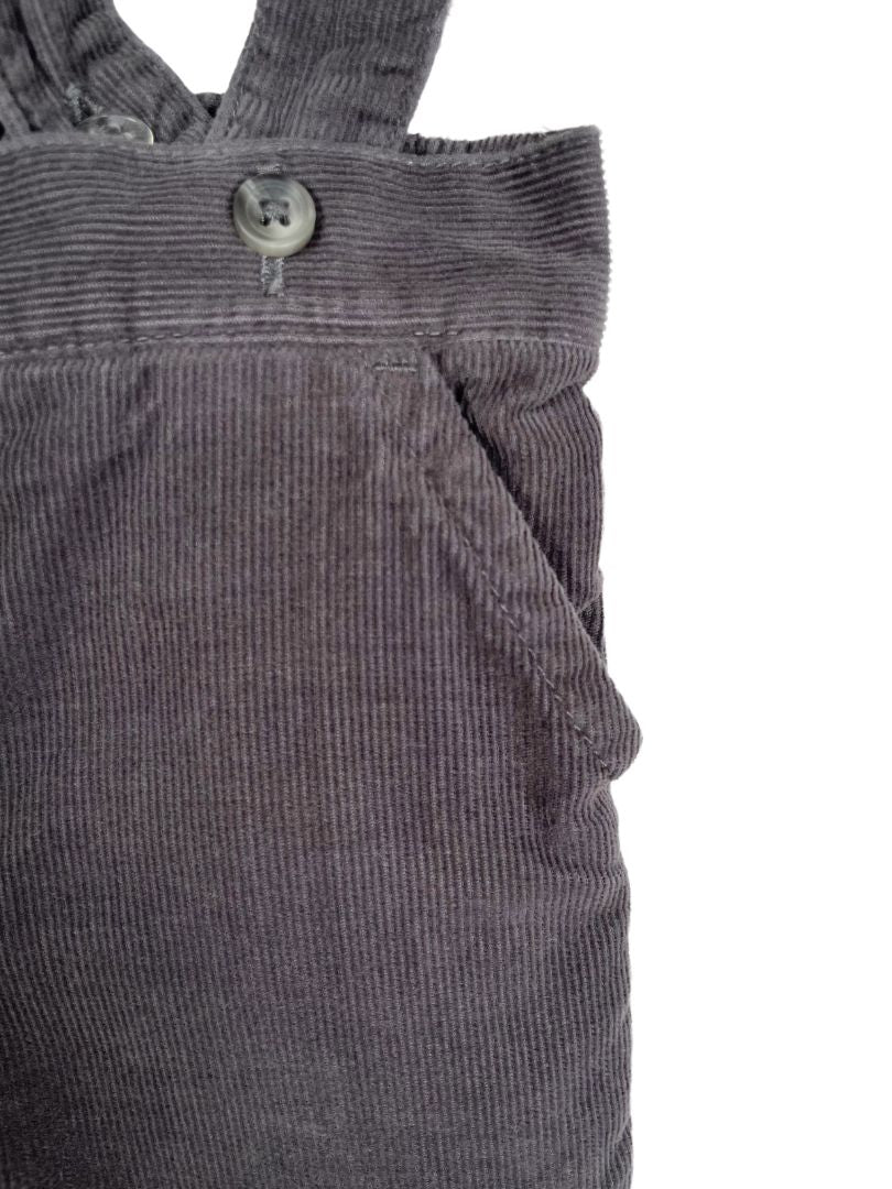3-6 mo, Janie and Jack, Grey, Corduroy pants, removable cross-strap suspenders