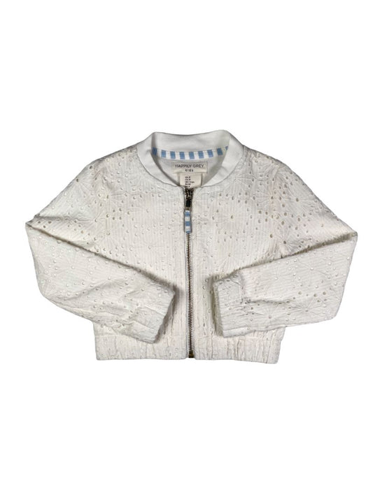 2/2T, Happily Grey, Cream, Embroidered bomber jacket