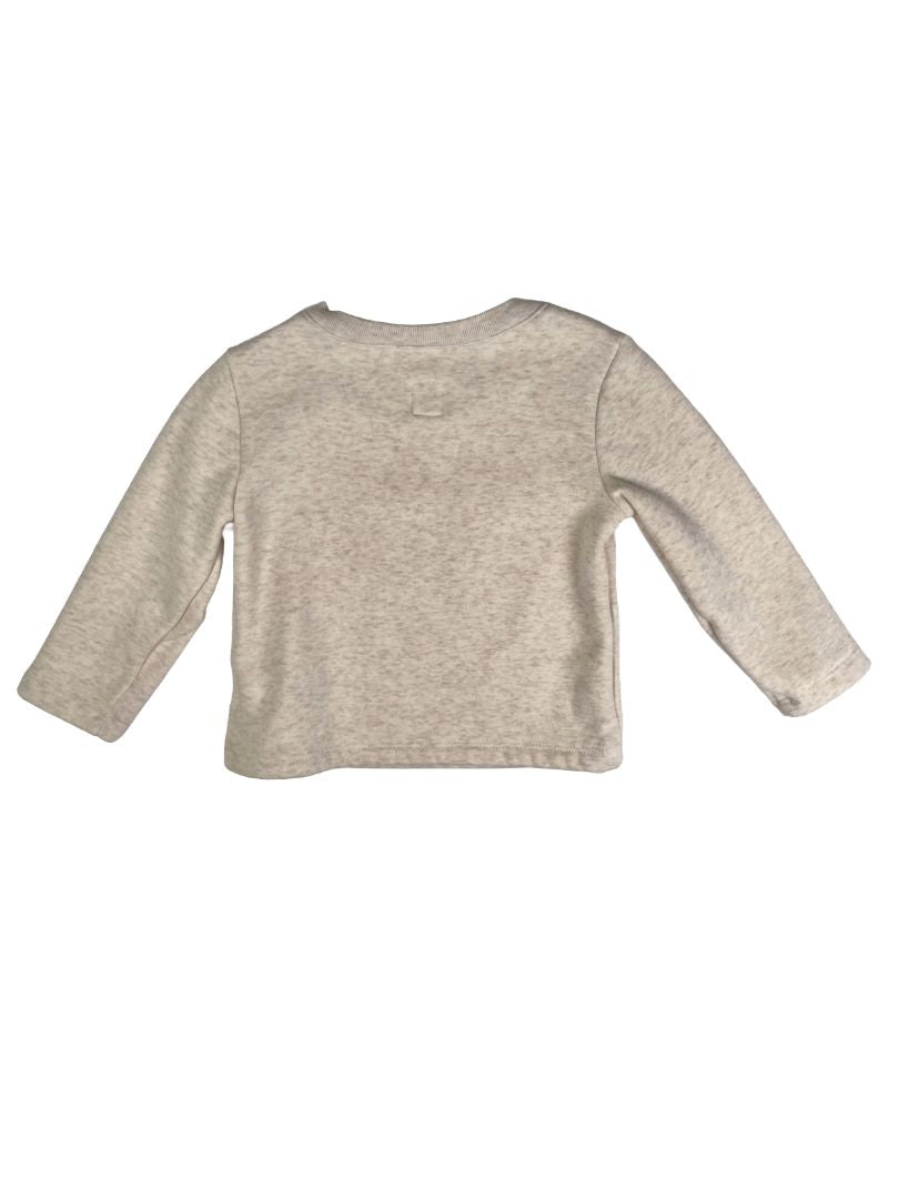 12-18 mo, babyGap, Cream, Penguin pocket cozy lined sweatshirt