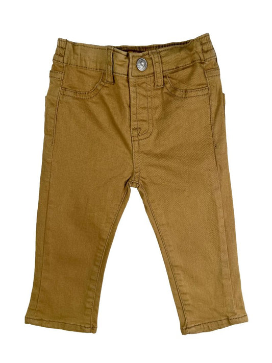 12 mo, 7 for All Mankind, Brown, Stretch skinny jeans, elastic waist with snap