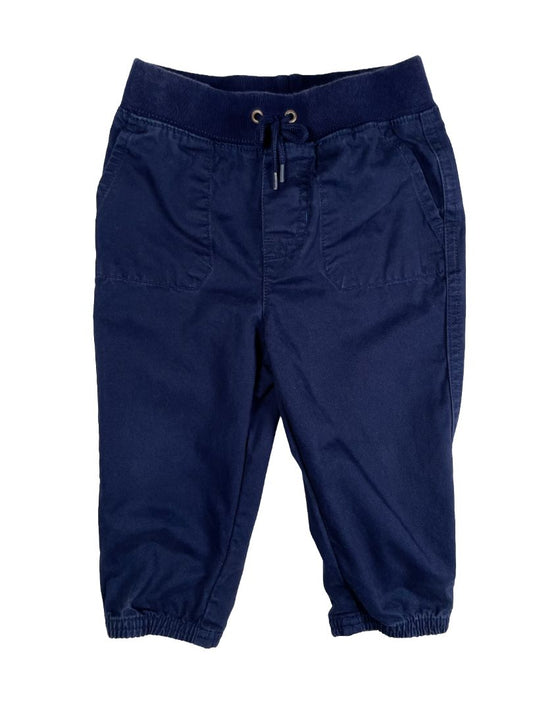 12 mo, Ralph Lauren, Blue, Pull-on chino jogger pants, decorative tie