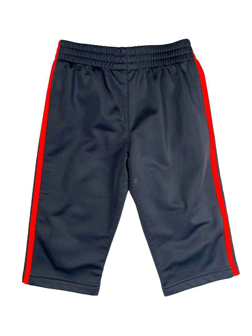 12 mo, Adidas, Grey, Neon stripe track suit, zip-up jacket + pull-on pants SET