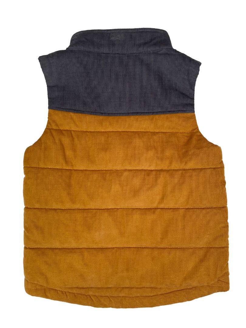3/3T, Tommy Bahama, Brown, Grey colorblock corduroy snap-up vest