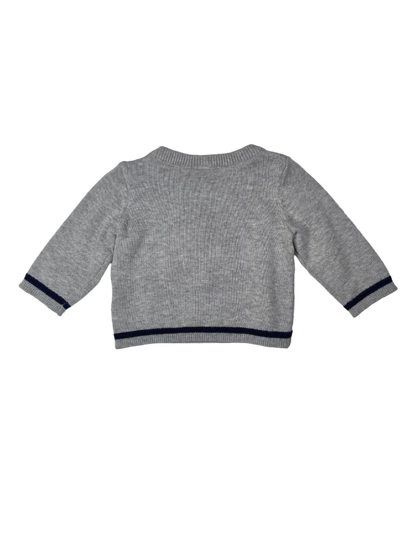 3-6 mo, Janie and Jack, Grey, NEW w/ tags - Striped top french bulldog sweater