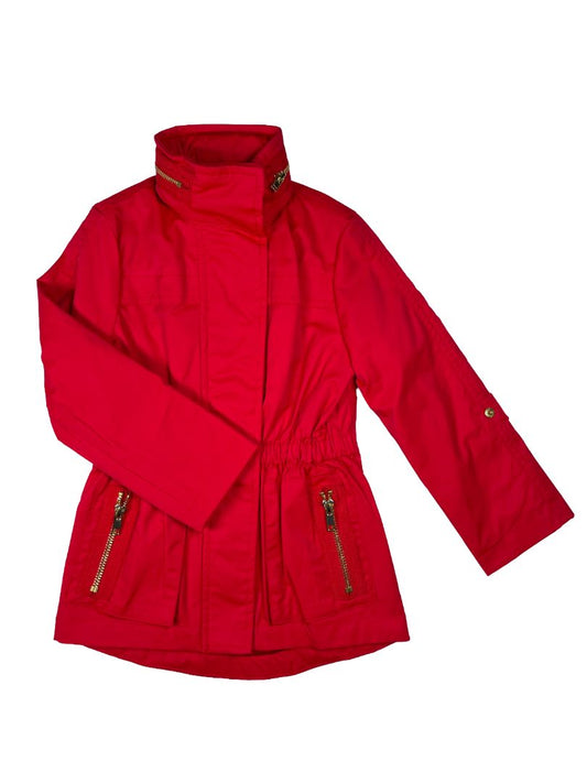 12 mo, Ciao Milano, Red, NEW w/ tags - Anorak rain jacket w/ zip-away hood, water-resistant