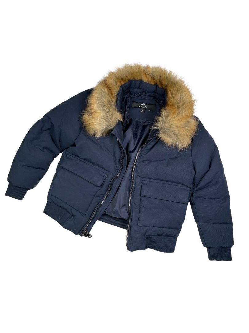 6, JC Kids Jordan Craig, Black, Heavy jacket, zip-off faux fur collar