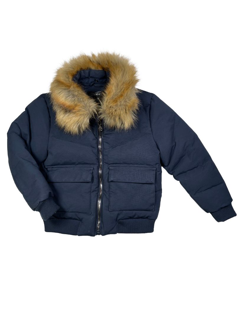 6, JC Kids Jordan Craig, Black, Heavy jacket, zip-off faux fur collar