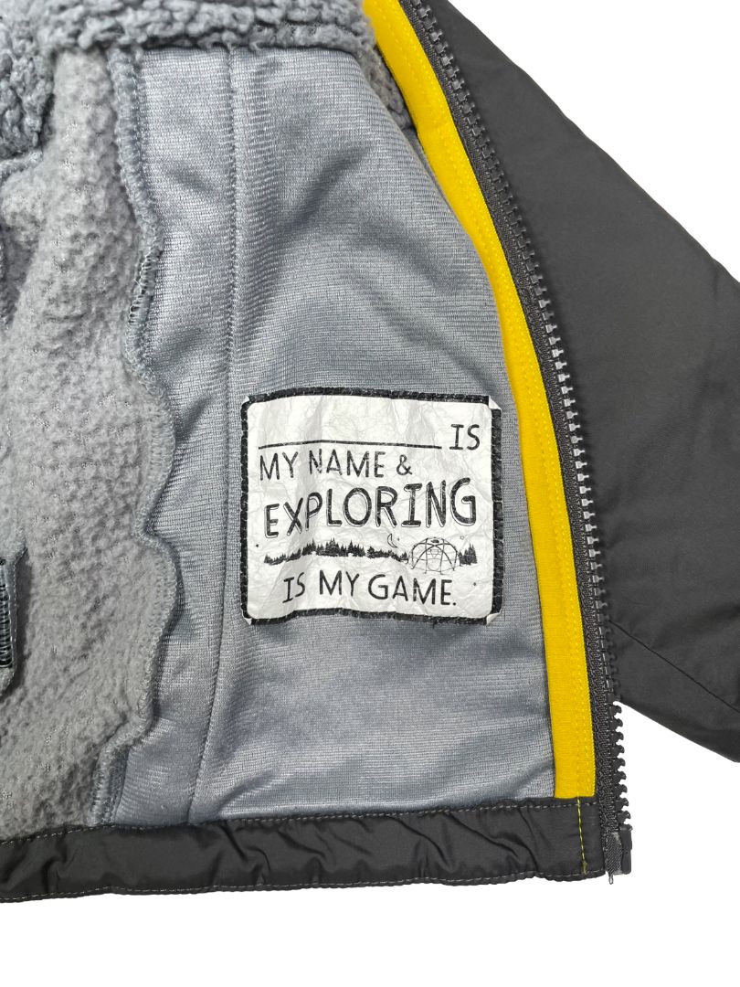 4/4T, The North Face, Grey, Two-tone hooded zip-up jacket, sherpa lined