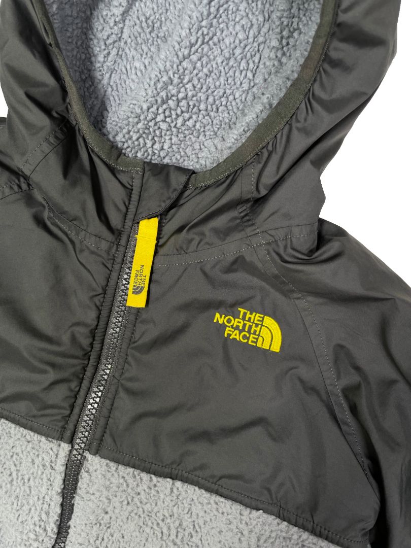 4/4T, The North Face, Grey, Two-tone hooded zip-up jacket, sherpa lined