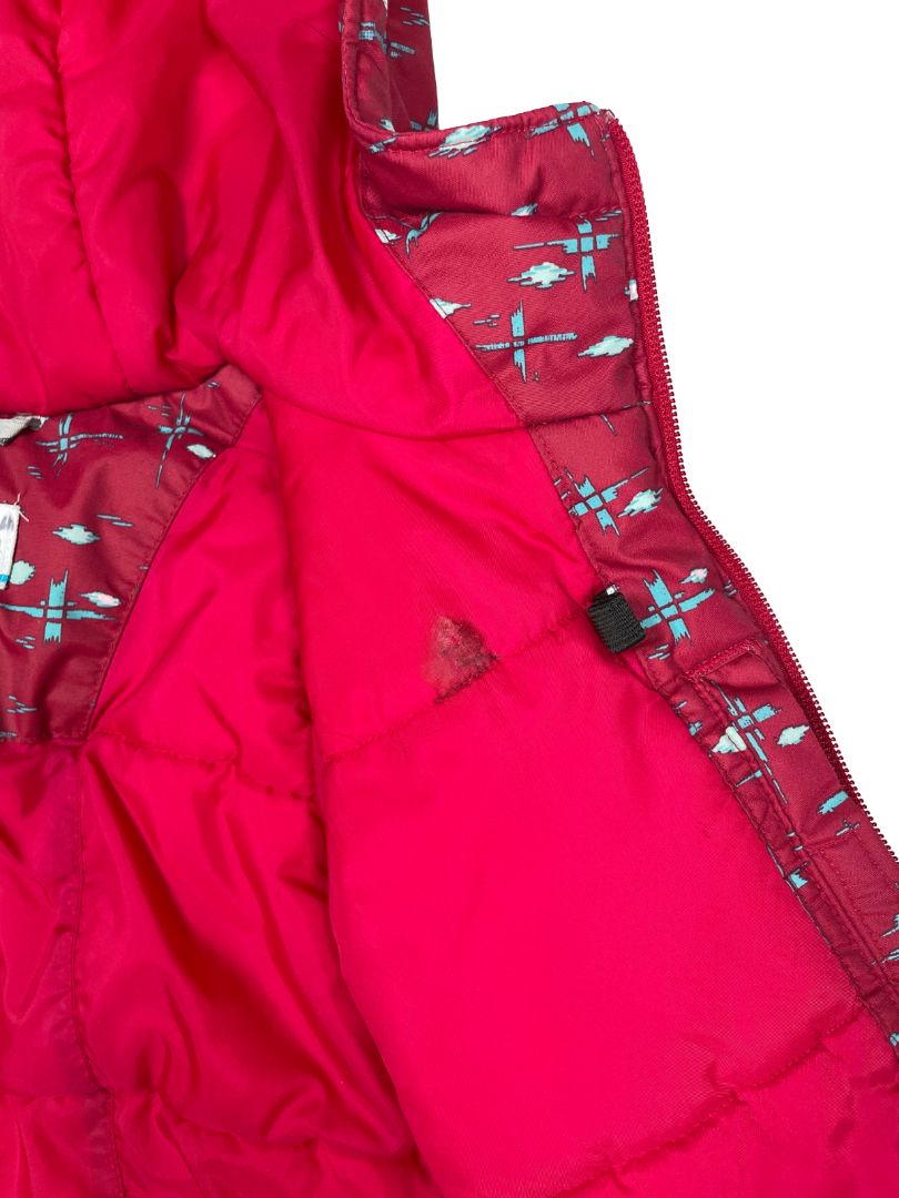 4-5, Columbia, Red, Blue patterned Horizon Ride insulated winter jacket