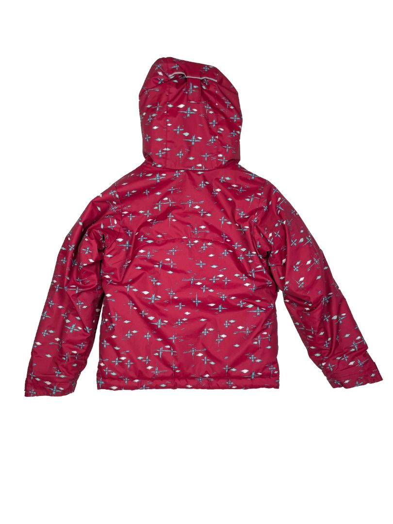 4-5, Columbia, Red, Blue patterned Horizon Ride insulated winter jacket