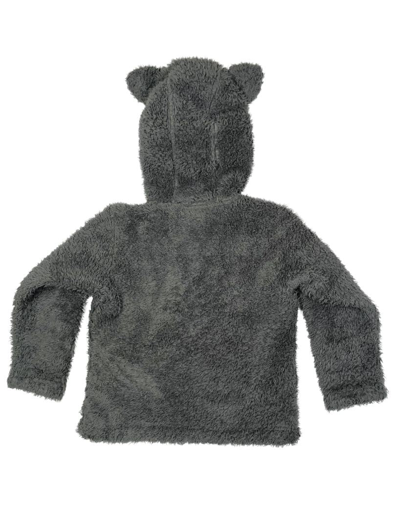 2/2T, Patagonia, Grey, Two-tone fuzzy jacket, hood with ears